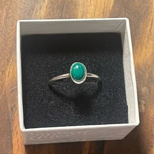 SOLD✨Native American Malachite Oval Ring Sterling Silver